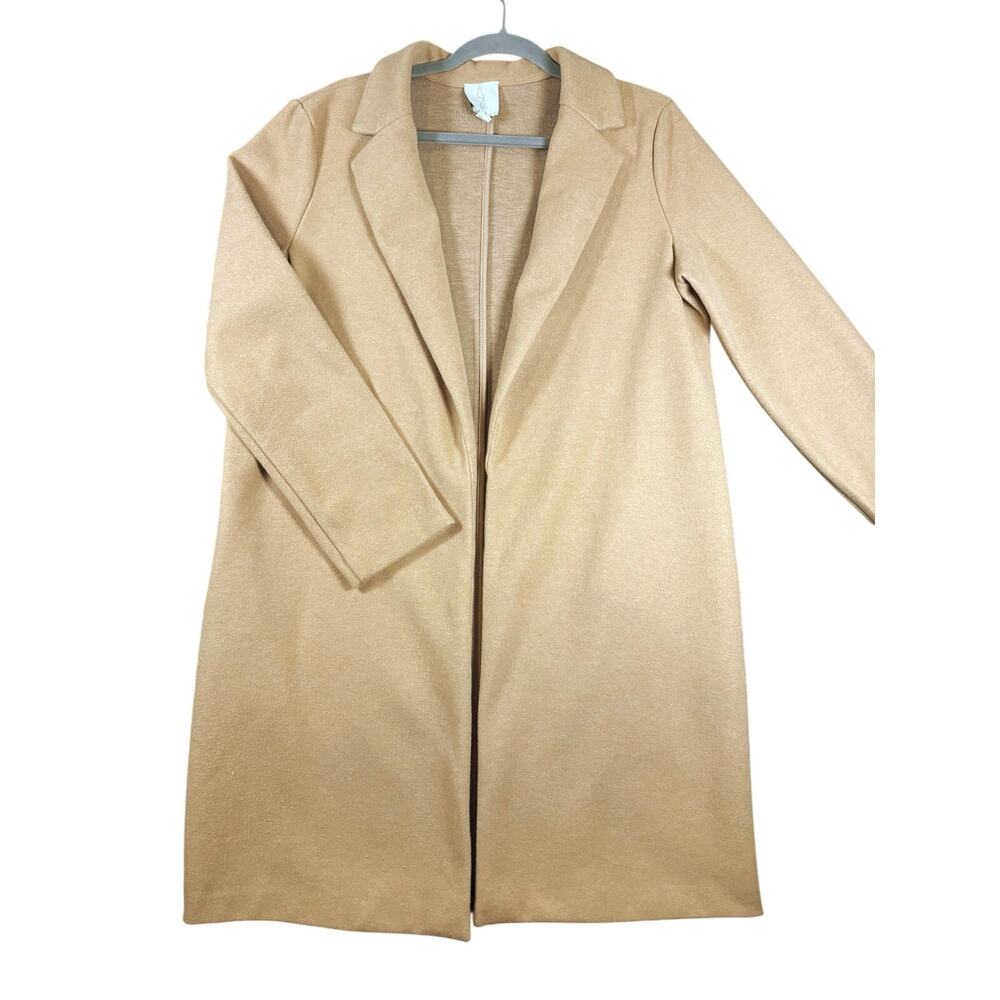 Joie Camel Tan Longline Open Front Coat Duster Blazer Women's Large